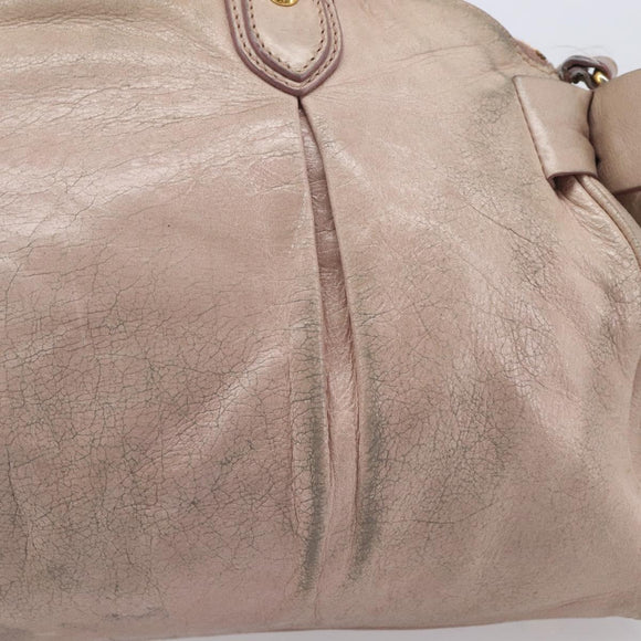 Miu Miu Hand Bag Vitellolux 2way Pink Gold Auth 211226