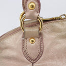 Miu Miu Hand Bag Vitellolux 2way Pink Gold Auth 211226-6
