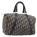 Christian Dior Trotter Canvas Boston Bag Navy Silver Auth 211230-1