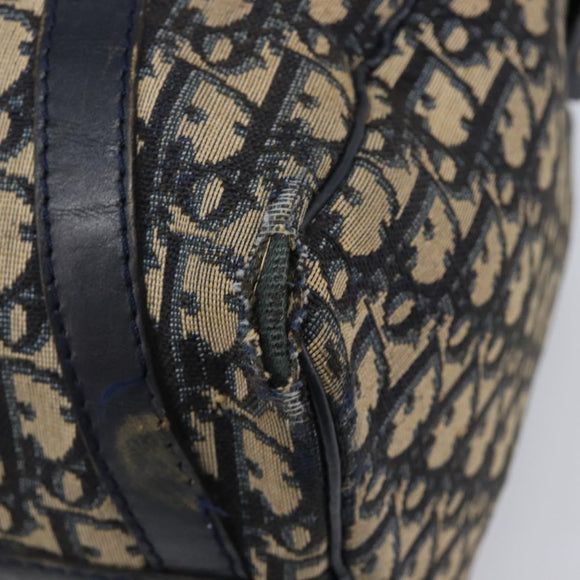 Christian Dior Trotter Canvas Boston Bag Navy Silver Auth 211230