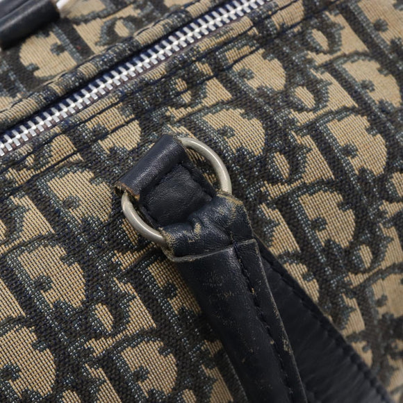 Christian Dior Trotter Canvas Boston Bag Navy Silver Auth 211230