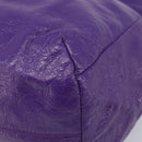 Balenciaga Tote Bag Leather Purple Silver Auth 211231A-10