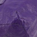 Balenciaga Tote Bag Leather Purple Silver Auth 211231A-11