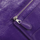 Balenciaga Tote Bag Leather Purple Silver Auth 211231A-15