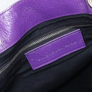 Balenciaga Tote Bag Leather Purple Silver Auth 211231A-16