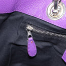 Balenciaga Tote Bag Leather Purple Silver Auth 211231A-20