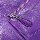 Balenciaga Tote Bag Leather Purple Silver Auth 211231A-22