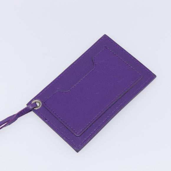 Balenciaga Tote Bag Leather Purple Silver Auth 211231A