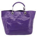Balenciaga Tote Bag Leather Purple Silver Auth 211231A-3