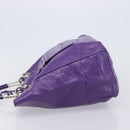 Balenciaga Tote Bag Leather Purple Silver Auth 211231A-5