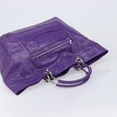 Balenciaga Tote Bag Leather Purple Silver Auth 211231A-6
