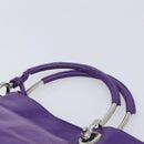 Balenciaga Tote Bag Leather Purple Silver Auth 211231A-8