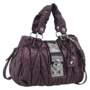Miu Miu Matelasse Hand Bag Vitellolux 2way Purple Silver Auth 211232V-1