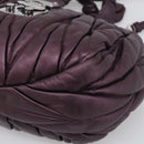 Miu Miu Matelasse Hand Bag Vitellolux 2way Purple Silver Auth 211232V-12