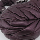 Miu Miu Matelasse Hand Bag Vitellolux 2way Purple Silver Auth 211232V-13