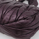 Miu Miu Matelasse Hand Bag Vitellolux 2way Purple Silver Auth 211232V-14
