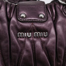 Miu Miu Matelasse Hand Bag Vitellolux 2way Purple Silver Auth 211232V-16