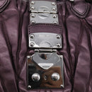 Miu Miu Matelasse Hand Bag Vitellolux 2way Purple Silver Auth 211232V-17