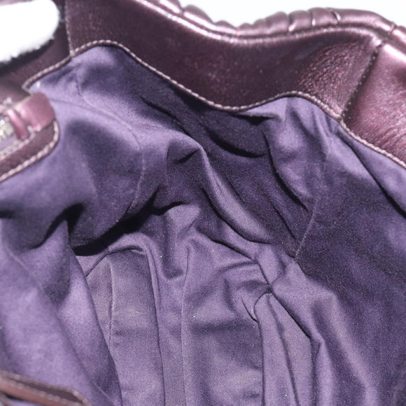 Miu Miu Matelasse Hand Bag Vitellolux 2way Purple Silver Auth 211232V