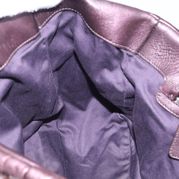 Miu Miu Matelasse Hand Bag Vitellolux 2way Purple Silver Auth 211232V