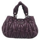 Miu Miu Matelasse Hand Bag Vitellolux 2way Purple Silver Auth 211232V-3
