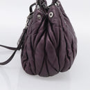 Miu Miu Matelasse Hand Bag Vitellolux 2way Purple Silver Auth 211232V-5