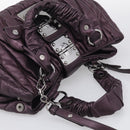 Miu Miu Matelasse Hand Bag Vitellolux 2way Purple Silver Auth 211232V-6