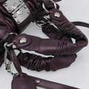 Miu Miu Matelasse Hand Bag Vitellolux 2way Purple Silver Auth 211232V-7