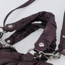 Miu Miu Matelasse Hand Bag Vitellolux 2way Purple Silver Auth 211232V-8