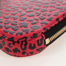 Christian Dior Phone Holder Chain Shoulder Bag Leather Red Gold Auth 211249V-13