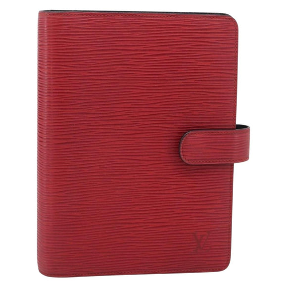 LOUIS VUITTON Epi Agenda MM Day Planner Cover Red R20047 LV Auth 211250