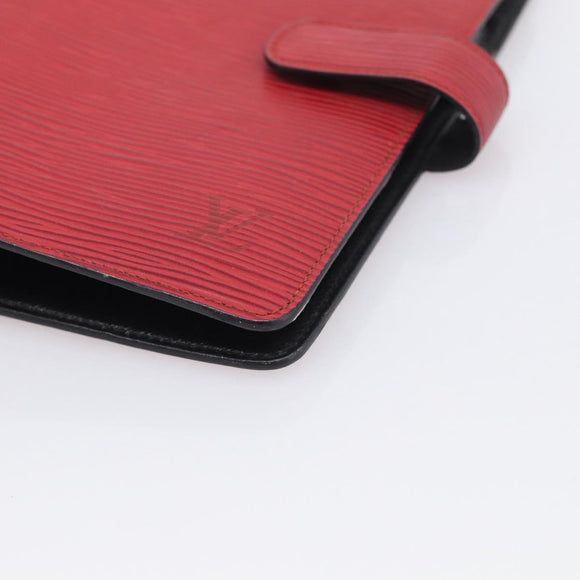 LOUIS VUITTON Epi Agenda MM Day Planner Cover Red R20047 LV Auth 211250