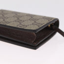 GUCCI GG Supreme Compact Bifold Wallet PVC BNF Beige Yellow 701009 Auth 211252M-11