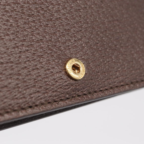 GUCCI GG Supreme Compact Bifold Wallet PVC BNF Beige Yellow 701009 Auth 211252M