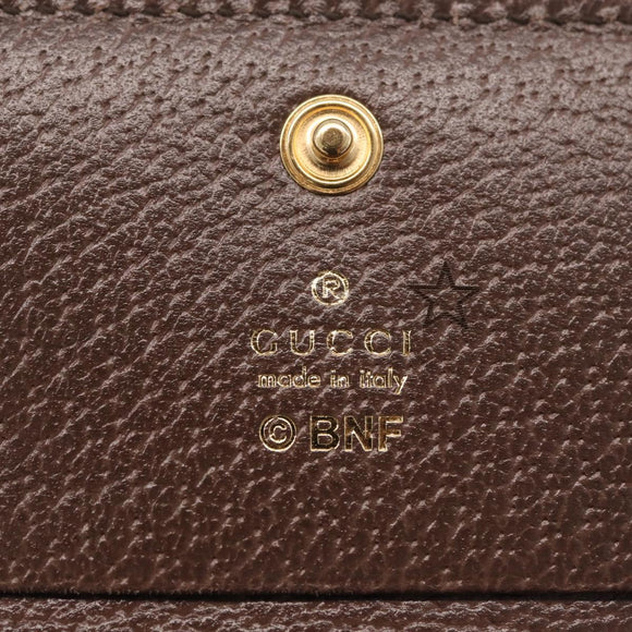 GUCCI GG Supreme Compact Bifold Wallet PVC BNF Beige Yellow 701009 Auth 211252M
