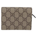 GUCCI GG Supreme Compact Bifold Wallet PVC BNF Beige Yellow 701009 Auth 211252M-3