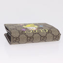 GUCCI GG Supreme Compact Bifold Wallet PVC BNF Beige Yellow 701009 Auth 211252M-6