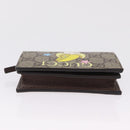GUCCI GG Supreme Compact Bifold Wallet PVC BNF Beige Yellow 701009 Auth 211252M-7