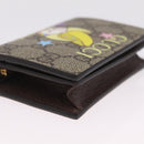GUCCI GG Supreme Compact Bifold Wallet PVC BNF Beige Yellow 701009 Auth 211252M-8