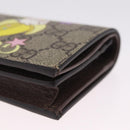 GUCCI GG Supreme Compact Bifold Wallet PVC BNF Beige Yellow 701009 Auth 211252M-9