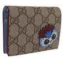GUCCI GG Supreme Wallet PVC Beige Gold 855384 Auth 211255M-1