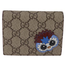 GUCCI GG Supreme Wallet PVC Beige Gold 855384 Auth 211255M-2
