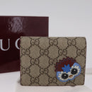 GUCCI GG Supreme Wallet PVC Beige Gold 855384 Auth 211255M-22