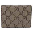 GUCCI GG Supreme Wallet PVC Beige Gold 855384 Auth 211255M-3