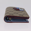 GUCCI GG Supreme Wallet PVC Beige Gold 855384 Auth 211255M-5