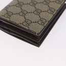 GUCCI GG Supreme Compact Bifold Wallet PVC BNF Beige Yellow 701009 Auth 211258M-10