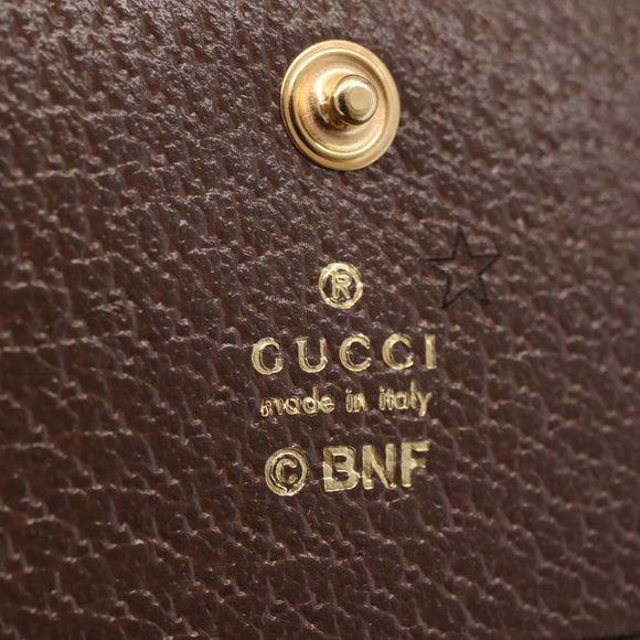 GUCCI GG Supreme Compact Bifold Wallet PVC BNF Beige Yellow 701009 Auth 211258M