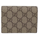 GUCCI GG Supreme Compact Bifold Wallet PVC BNF Beige Yellow 701009 Auth 211258M-3