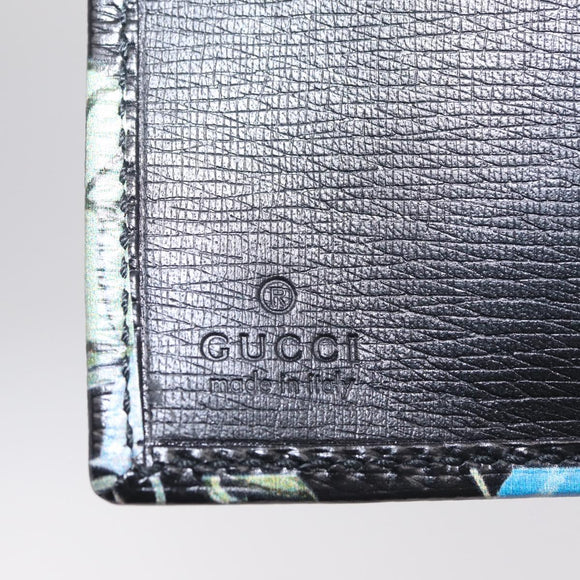 GUCCI Compact Wallet Leather Black Auth 211260V