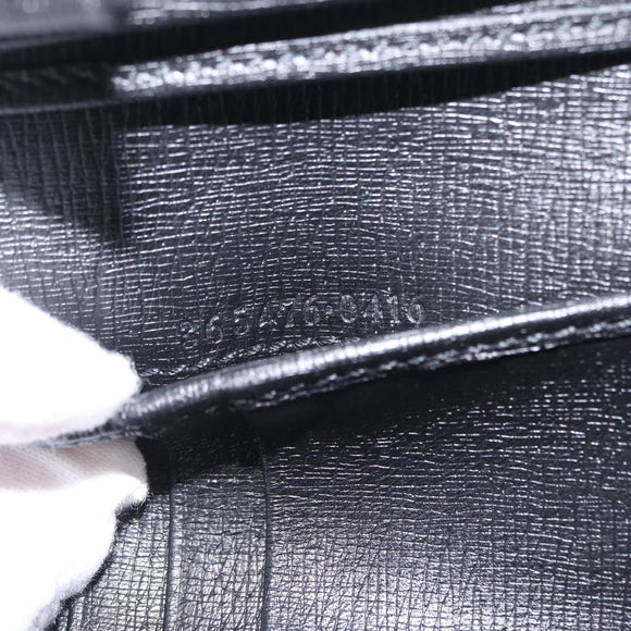 GUCCI Compact Wallet Leather Black Auth 211260V